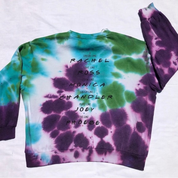FRIENDS Sitcom H&M Tie Dye Crewneck Sweatshirt LARGE - Picture 4 of 4